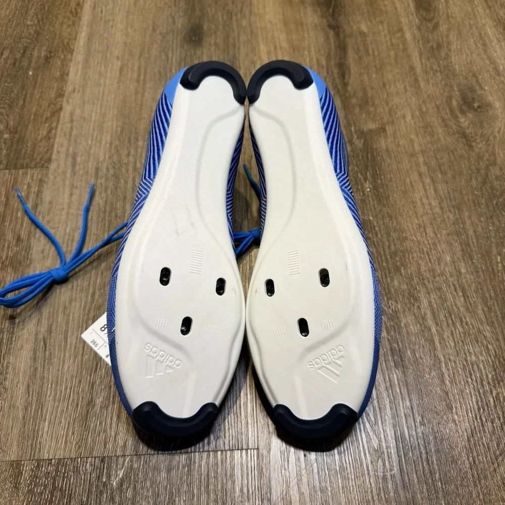 Adidas The Road Cycling Shoes Men 8.5 Women 9.5 Blue Rush Light Baby Blue‎ White